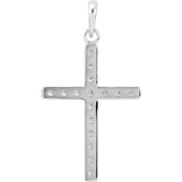14K White 1/2 CTW Natural Diamond Cross Pendant